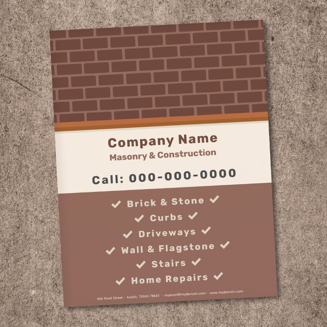 Mauerwerk und Flyer (Masonry & Construction Flyer)