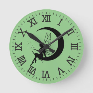 Mauerwerk und Mondmond Runde Wanduhr