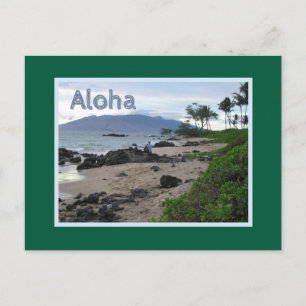 MAUI BEACH BEI DUSK/ALOHA POSTKARTE