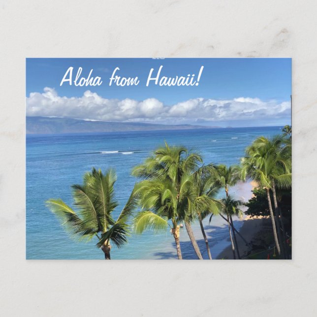 Maui Beach mit Ozean und Palmen Postkarte (Vorderseite)