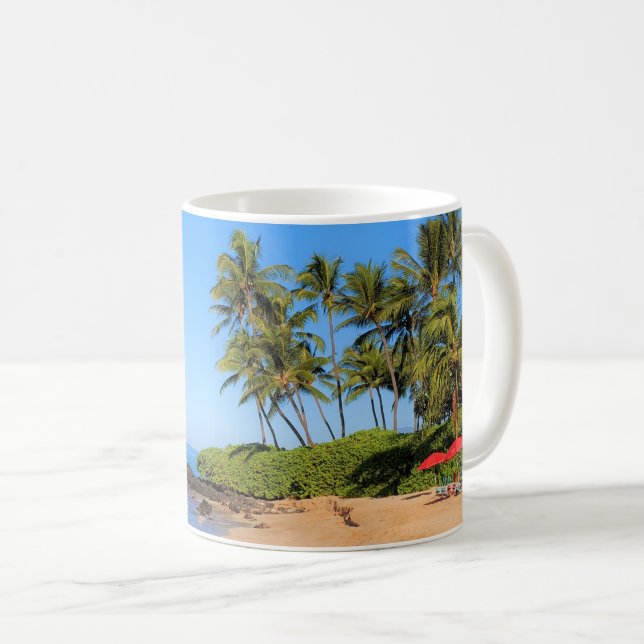 Maui Beach Umbrellas Kaffeetasse (VorderseiteRechts)