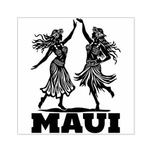 Maui Beautiful Hawaiian Hula Dancer Rubber Briefma Gummistempel