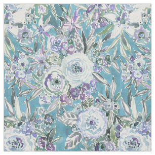 MAUI-DENKRICHTUNG Mystiker-Aqua + Lila Blumen Stoff