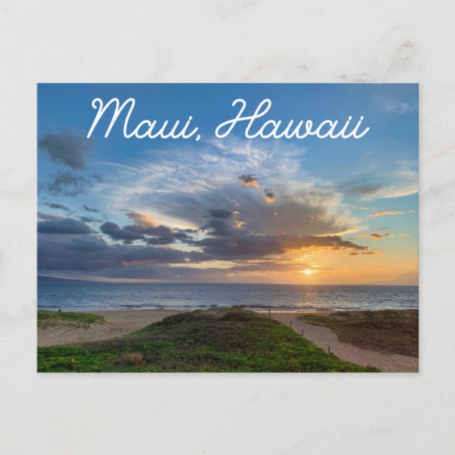 Maui Hawaii Aloha Sunset Beach Postcard Postkarte (Vorderseite)