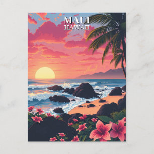 Maui Hawaii Aloha Vintage Reise Postkarte
