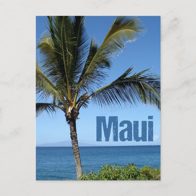 Maui Hawaii Beautiful Ocean Palm Tree Postkarte (Vorderseite)