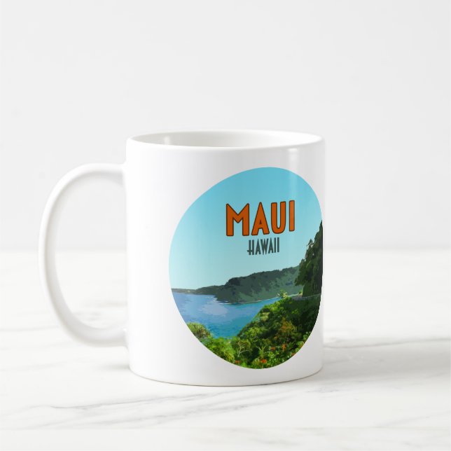 Maui Hawaii Coast Hana Road Vintag Kaffeetasse (Links)