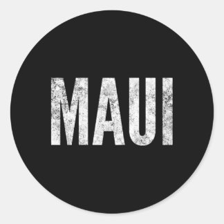 Maui Hawaii Distressed-Style Runder Aufkleber