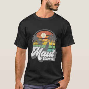 Maui Hawaii Hawaiian Beach Surfing 70's Surf T-Shirt