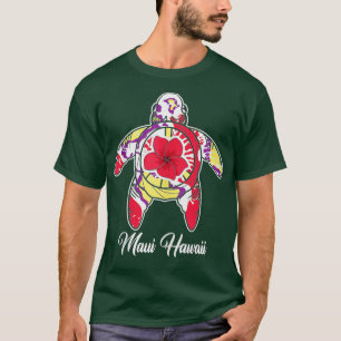 Maui Hawaii Hawaiian Gefärbte Krawatte Sea Turtle  T-Shirt