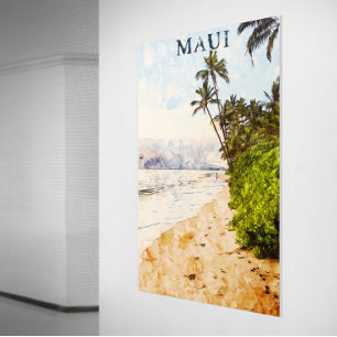 Maui Hawaii Illustration Poster