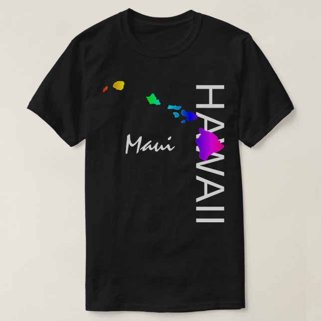 MAUI - HAWAII INSELN NEON RAINBOW T-Shirt (Design vorne)