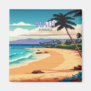 Maui Hawaii Kaanapali Beach Vintag Retro Magnet