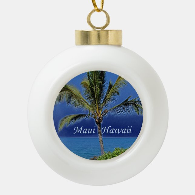Maui Hawaii Keramik Kugel-Ornament (Vorderseite)