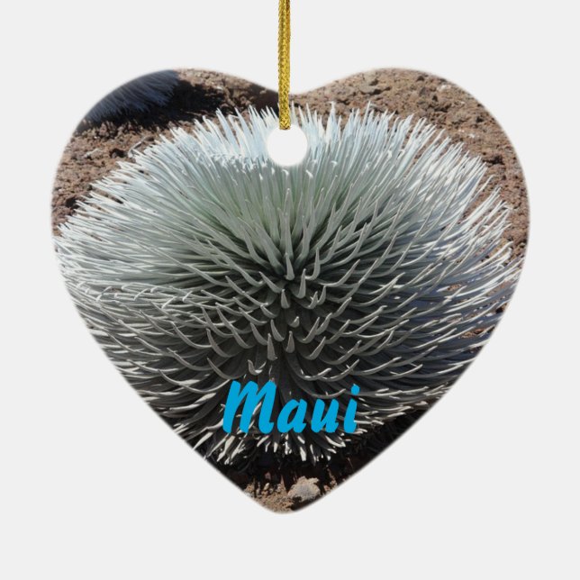 Maui Hawaii Landschaftliches Weihnachtsgeschenk Keramikornament (Hinten)