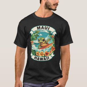 Maui Hawaii Niedlich Sea Turtle Surfing Summer Vac T-Shirt