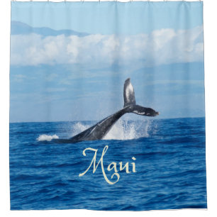 Maui Hawaii Ocean Whale Schwanz Duschvorhang