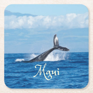 Maui Hawaii Ocean Whale Schwanz Rechteckiger Pappuntersetzer
