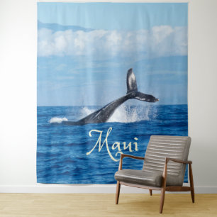 Maui Hawaii Ocean Whale Schwanz Wandteppich