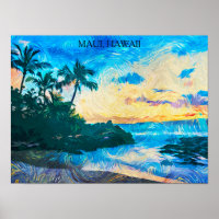 Maui Hawaii Oil Paint Illustration Reise