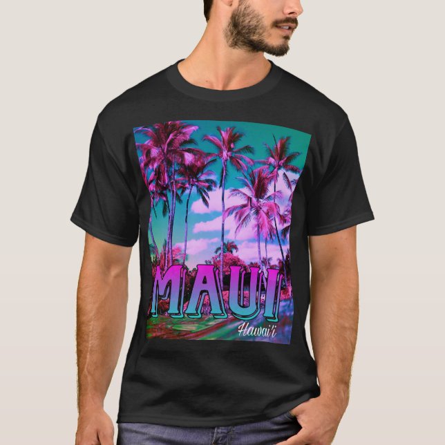 Maui Hawai'i Palmen T-Shirt  (Vorderseite)