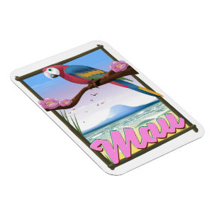 Maui Hawaii-Papagei-tropisches Reiseplakat Magnet