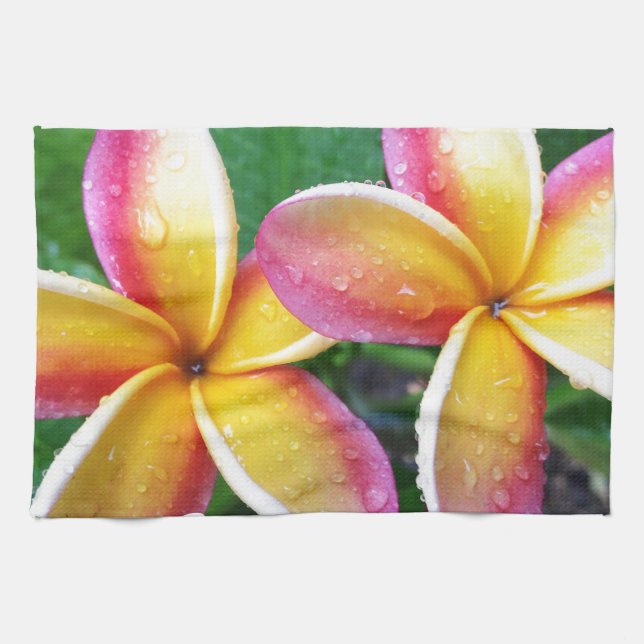 Maui Hawaii Plumeria-Blumen Handtuch (Horizontal)