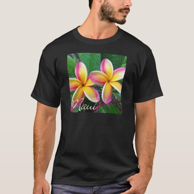 Maui Hawaii Plumeria-Blumen T-Shirt (Vorderseite)