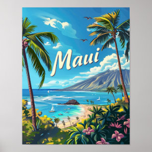 Maui Hawaii Reiseposter Art Print Poster