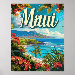 Maui Hawaii Reiseposter Art Print Poster