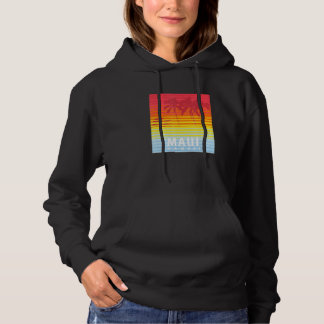 Maui Hawaii Retro Sunset Palm Trees Hoodie