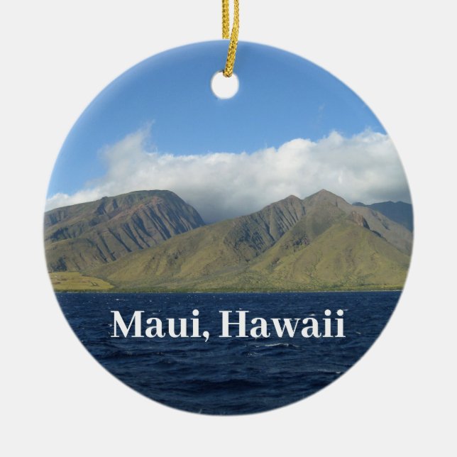 Maui Hawaii Schöne Berge Ozean Keramik Ornament (Vorne)
