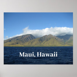 Maui Hawaii Schöne Berge Ozean Poster