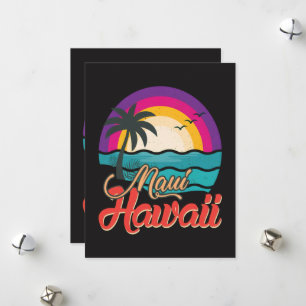 Maui Hawaii Sonnenuntergang Strand Wellen Feiertagskarte