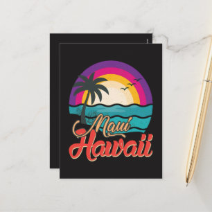 Maui Hawaii Sonnenuntergang Strand Wellen Feiertagspostkarte