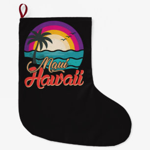 Maui Hawaii Sonnenuntergang Strand Wellen Großer Weihnachtsstrumpf
