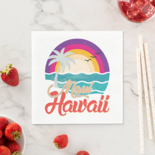 Maui Hawaii Sonnenuntergang Strand Wellen Serviette