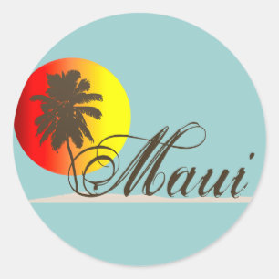 Maui Hawaii Souvenir Runder Aufkleber