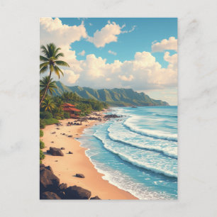 Maui Hawaii Strand Vintage Reise Postkarte