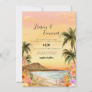 Maui Hawaii Strand Ziel Hochzeit Einladung