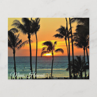 Maui, Hawaii Sunset Fotografy Postcard Postkarte