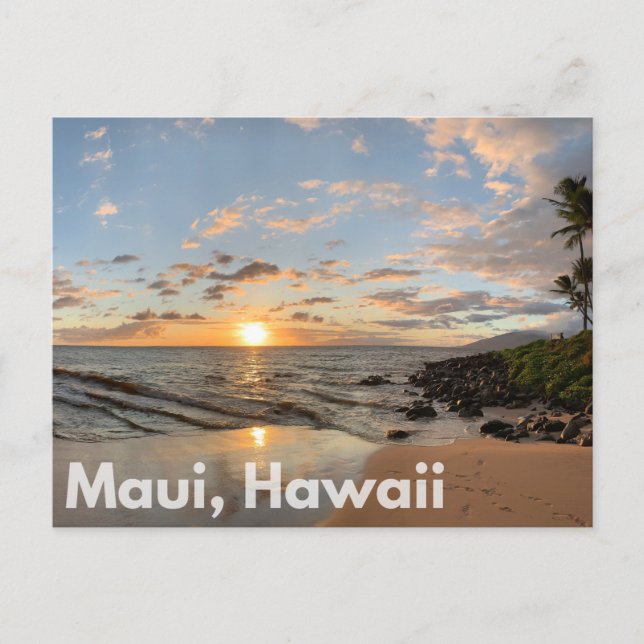 Maui Hawaii Sunset Postcard Postkarte (Vorderseite)