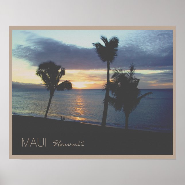 Maui Hawaii Sunset Poster (Vorne)