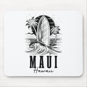 Maui Hawaii Surfer Vintage Surfbrett Surfen Hawaii Mousepad