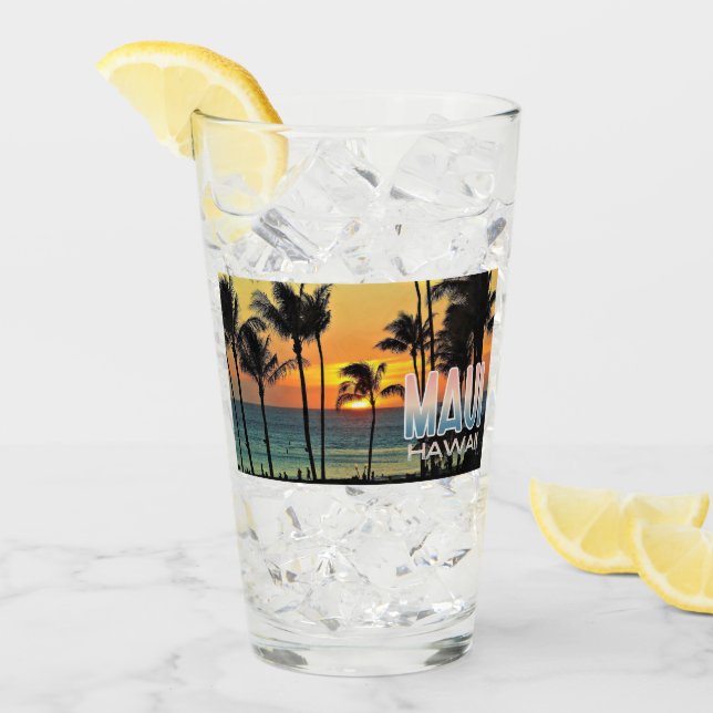 Maui Hawaii Travel Pint Glass Glas (Vorderseite Ice)