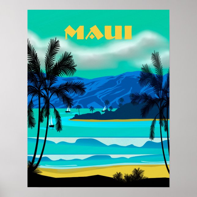 Maui Hawaii Travel Poster (Vorne)