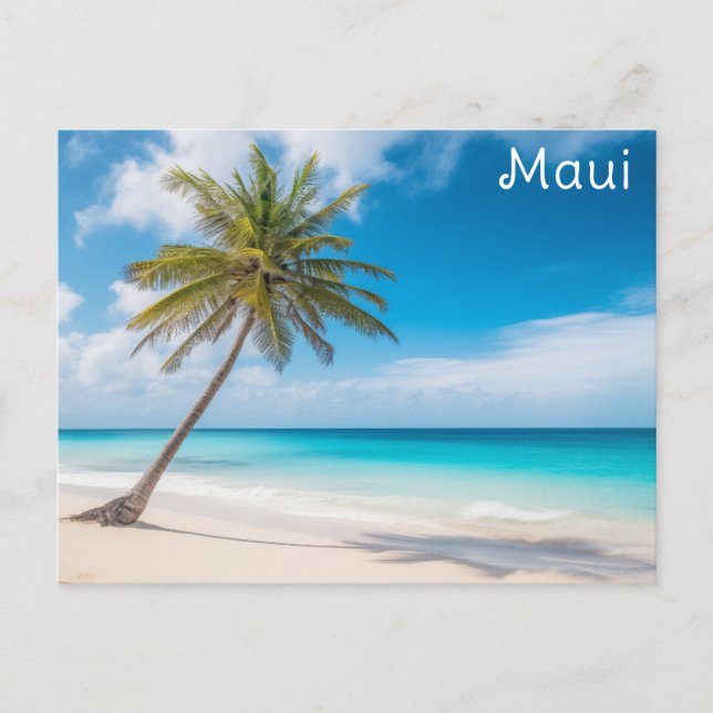 Maui Hawaii Tropical Beach Palm Trevel Travel Postkarte (Vorderseite)