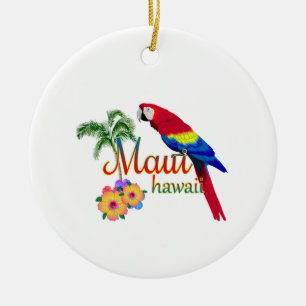 Maui Hawaii Tropical Island Parrot Keramik Ornament