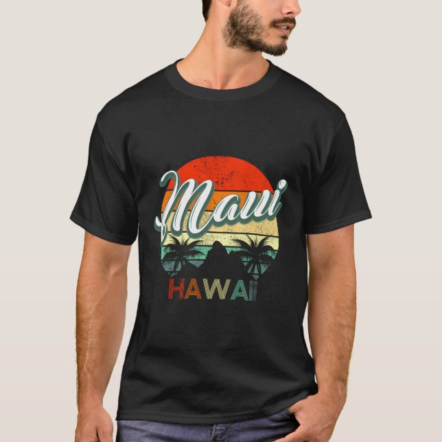 Maui Hawaii Tropical Paradise Retro Vintag T-Shirt (Vorderseite)