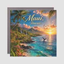 Maui Hawaii Tropische Küstenlinie Reiseposter